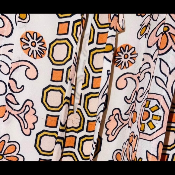 Tory Burch Silk Dress Geometric Floral Long Sleeve Dress - Picture 8 of 11